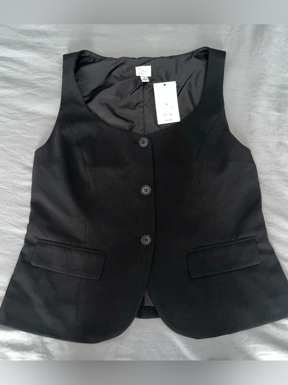 a new day Black Button-Front Women's Vest